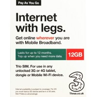 3UK 4G/3G Pay As You Go Multi-Country 12 months 12GB Data Prepaid SIM